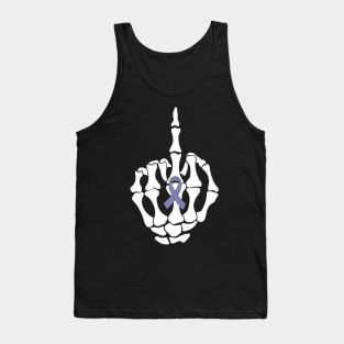 Fuck Esophageal Cancer Middle Finger Periwinkle Ribbon Tank Top